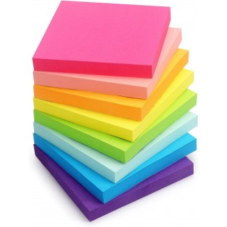 8 Pads Sticky Notes 3x3 Self-Stick Notes 8 Bright Multi Colors