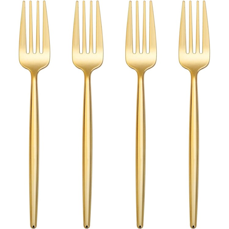 I00000 90 Pcs Gold Plastic Forks, Gold Plastic Silverware, Gold Disposable Utensils