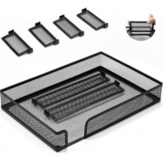 【Upgraded】 Desk Drawer Organizer Tray, Office Desk Organizer with 7 Adjustable Compartments