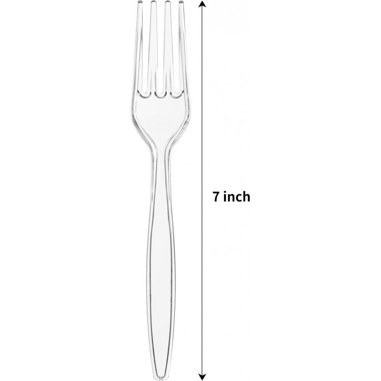 Plastic Forks Heavy Duty, Clear Disposable Party Supply, Pack of 80