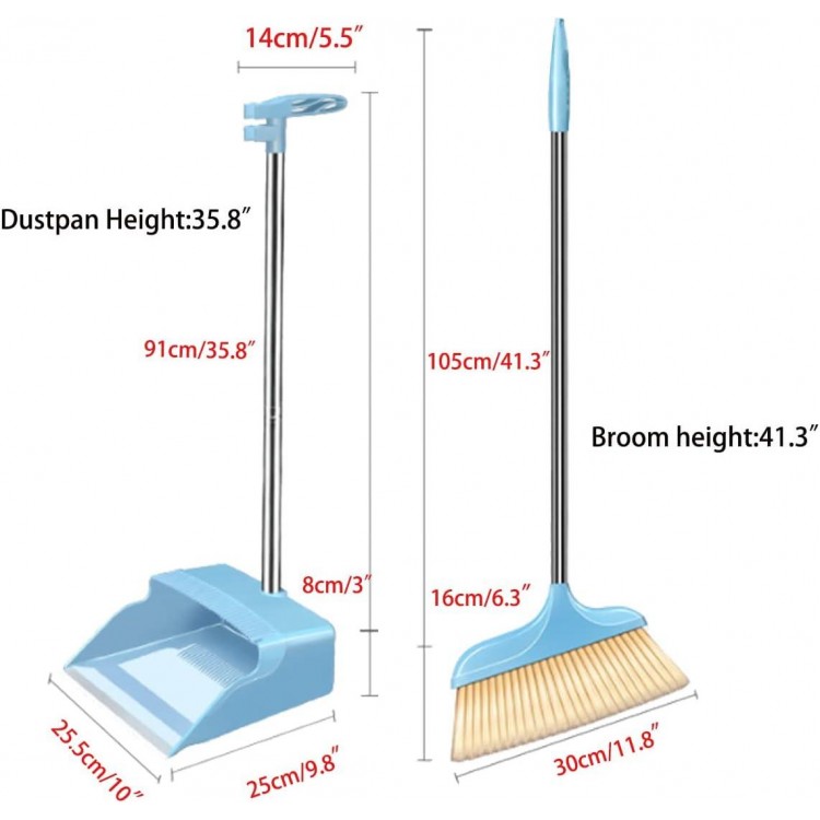  Dustpan,Anti-Scratch Edge, 15°Angle Ergonomic Design,Seamless Rubber Strip Fit The Ground to Avoid Dust Leakage,Used for Home Office