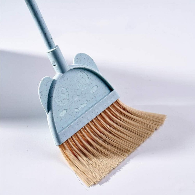 Mini Broom with Dustpan for Kids,Little Housekeeping Helper Set (Blue)