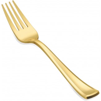 N9R 50PCS Gold Plastic Forks, Solid, Durable and Heavy Duty Plastic Forks Disposable, Perfect Plastic Utensils