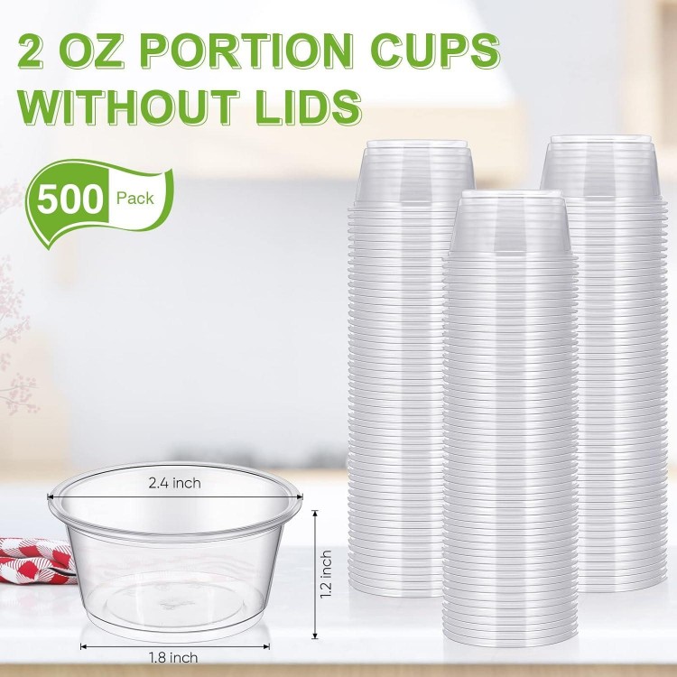 500 Count Plastic Souffle Cups Disposable Portion Cups Without Lid Condiment Cups Small Sauce Cups