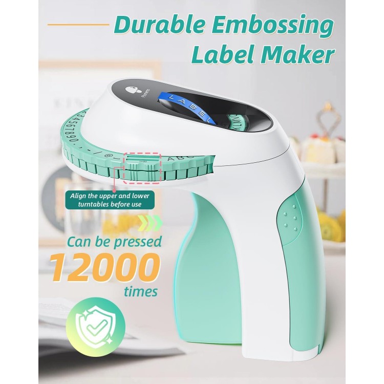 Embossing Label Maker with 6 Tapes, Portable Manual Vintage Label Writer
