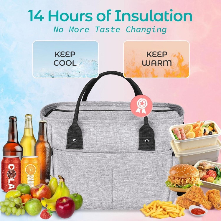 KIPBELIF Insulated Lunch Bags for Women - Large Tote Adult Lunch Box for Women