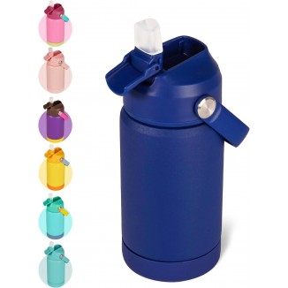 12oz Kids Insulated Water Bottle, Leak-proof Toddler Cup With Straws Lids