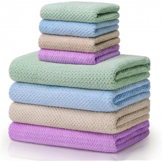 4 Colors Microfiber Towel Set | Super Soft and Absorbent Quick-Dry
