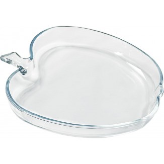 9 Inch Apple-shaped Salad Plate, Clear Tempered Glass Fruit Plate