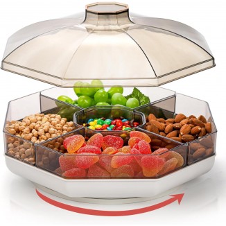 Appetizer Platter, Removable Dried Fruit Organizer Plate for Veggie Candy Nut Cracker Chip Party