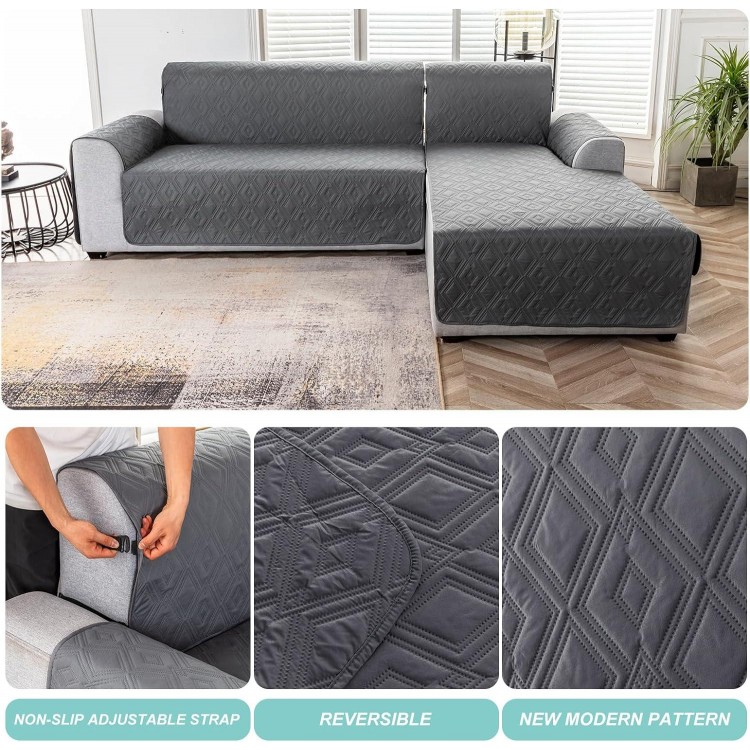 100% Waterproof Sectional Couch Covers for Dogs Reversible Couch Covers