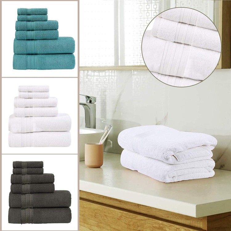 6 Piece Towel Set,Soft and Absorbent Towels for Bathroom