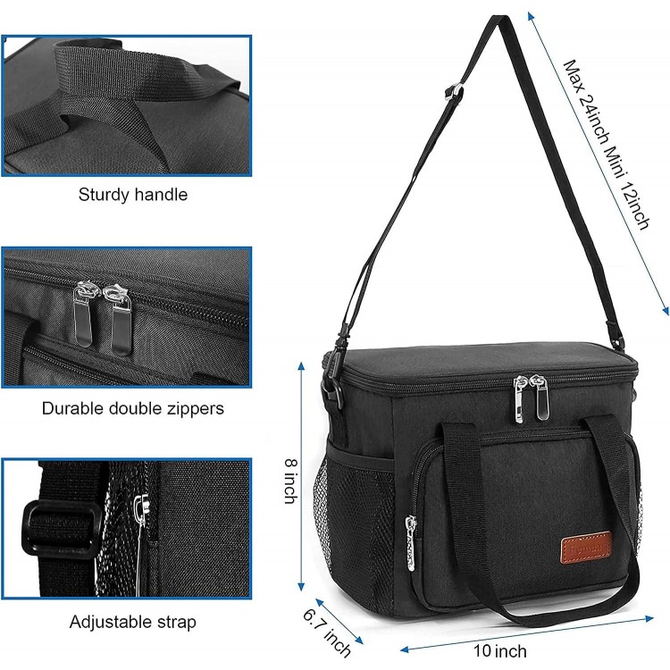 Femuar Reusable Lunch Box for Men/Women - Insulated Lunch Bag Leakproof Lunchbox