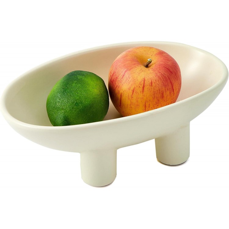 Ceramic Fruit Stand Snack Bowls Oval Plates for Fruit Breads Snack