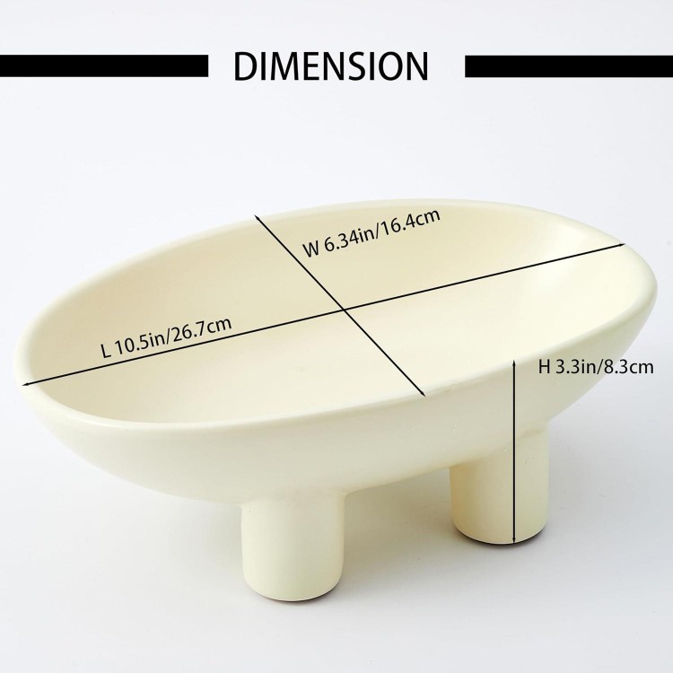 Ceramic Fruit Stand Snack Bowls Oval Plates for Fruit Breads Snack