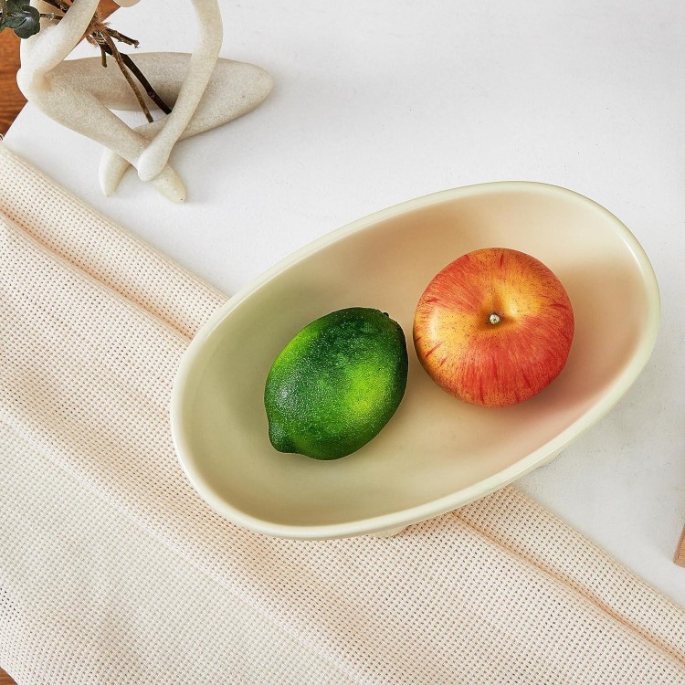 Ceramic Fruit Stand Snack Bowls Oval Plates for Fruit Breads Snack