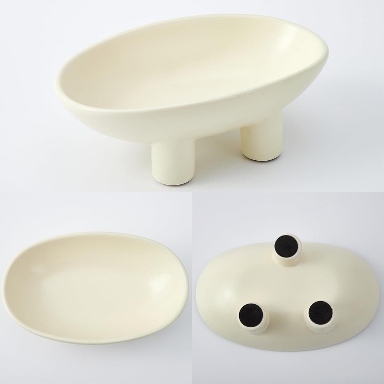 Ceramic Fruit Stand Snack Bowls Oval Plates for Fruit Breads Snack