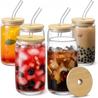 Coffee Drinking Glasses, Cute Tumbler Cup for Smoothie, Boba Tea, Whiskey, Water