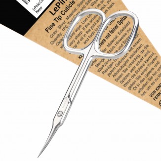 LePinko Cuticle Scissors, Extra Fine Tip, for Manicure and Pedicure, Gifts for Men Women