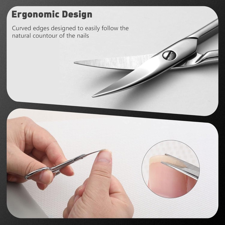 BEZOX Nail Scissors with Sharp Curved Blade - Nail Maintenance Toenail