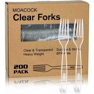 Heavy Weight Disposable Forks Plastic Utensils for Parties, Picnics, Big Event, Daily Use