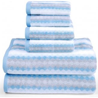 6 Piece Soft and Absorbent Bathroom Towel Set