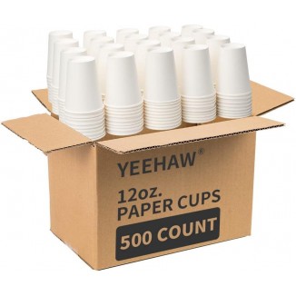 White Disposable Paper Cups, Hot Cups for Coffee, Ideal for Cafes,Businesses