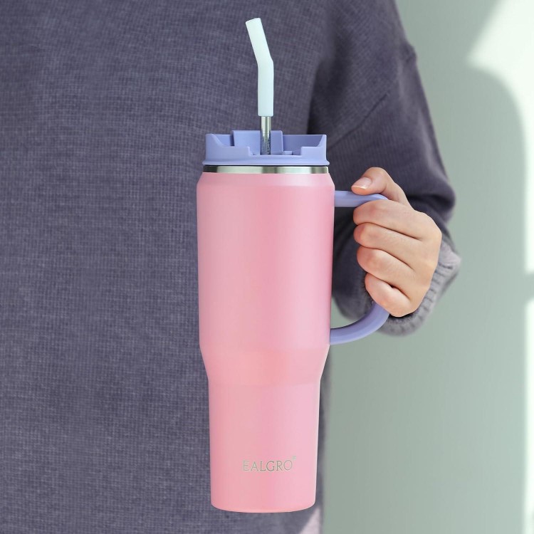 40 oz Tumbler with Handle, Insulated Tumblers with Lid and Straw