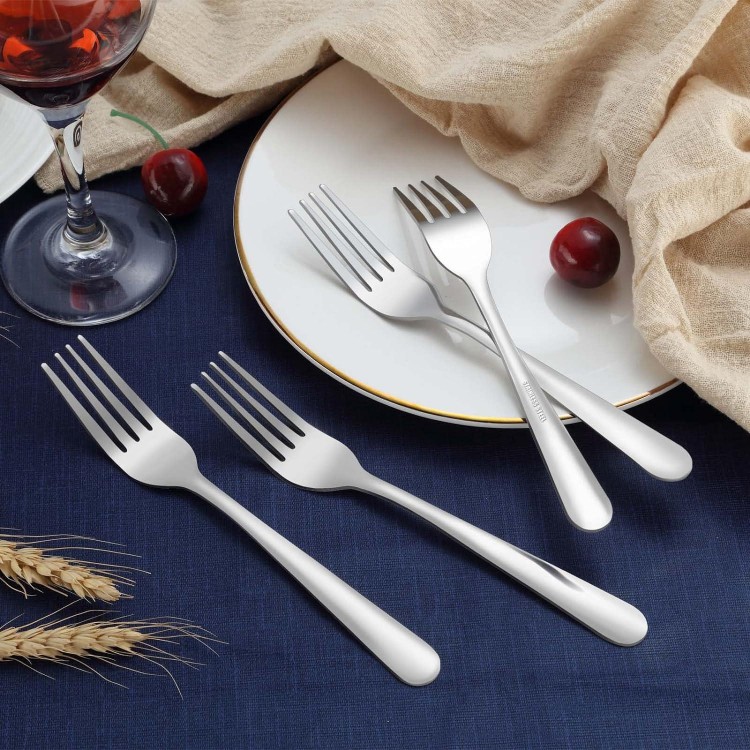 Durable Table Forks Set, Use for Home, Kitchen and Restaurant - Mirror Polished, Dishwasher Safe