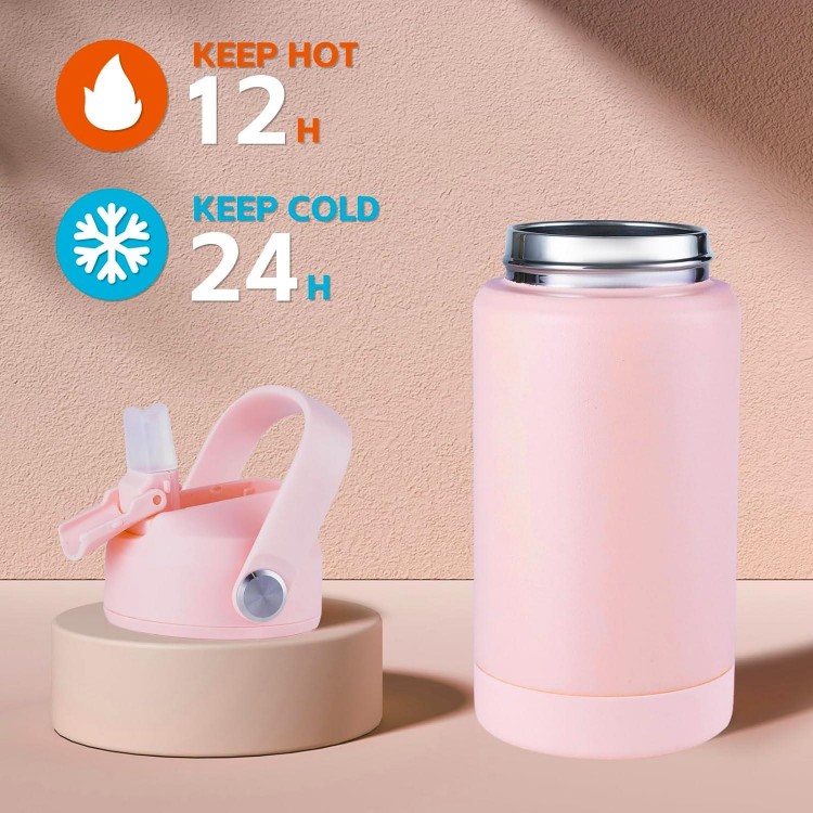 12oz Kids Insulated Water Bottle, Leak-proof Toddler Cup With Straws Lids, Kids Water Bottles