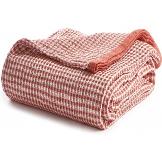 Cotton Blanket Full/Queen Size - Soft Waffle Blanket for All Season