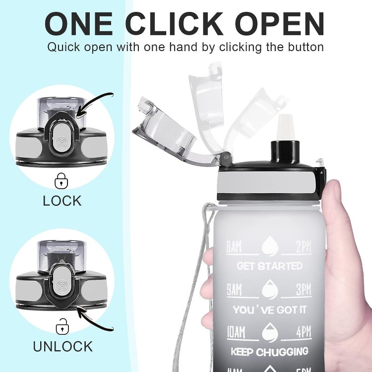 Enerbone 32 OZ Water Bottle, Leakproof BPA & Toxic Free, Motivational Water Bottle