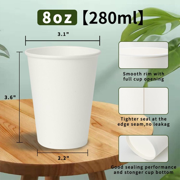  Drinking Cups for Water, White, Suitable for Party, Picnic, Travel