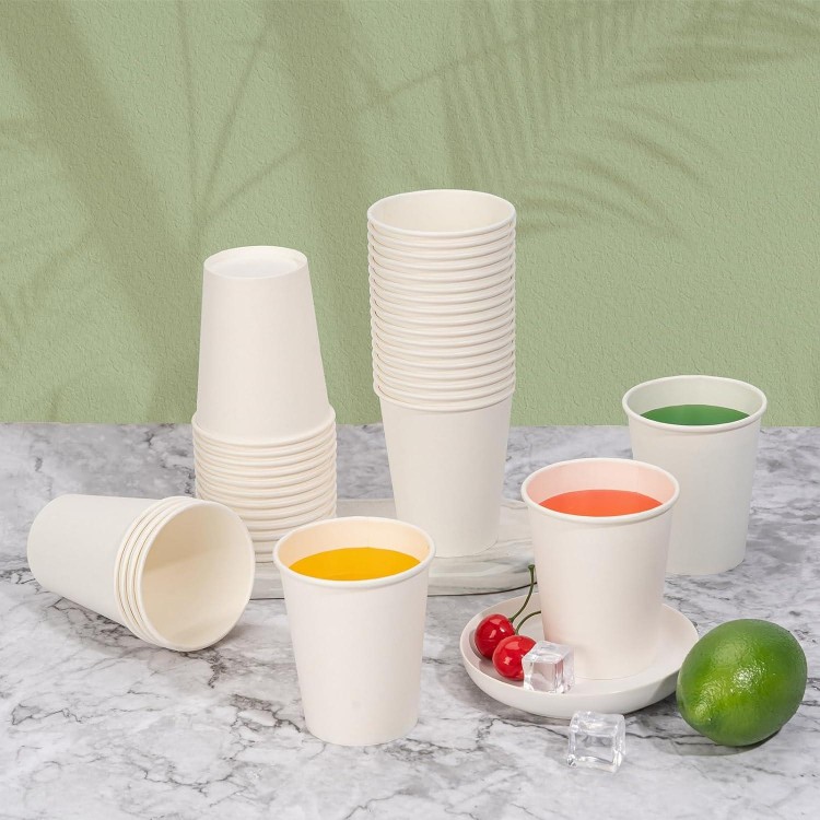  Drinking Cups for Water, White, Suitable for Party, Picnic, Travel