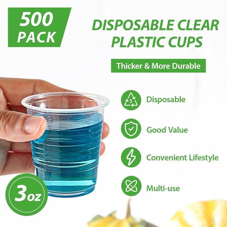 3 Ounce Plastic Mouthwash Cups for Tasting, Drinking and Party