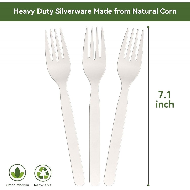 Salad Forks Silverware Bulk for Party, Picnic, Dinner, Takeaway, Solid & Sturdy, Heat