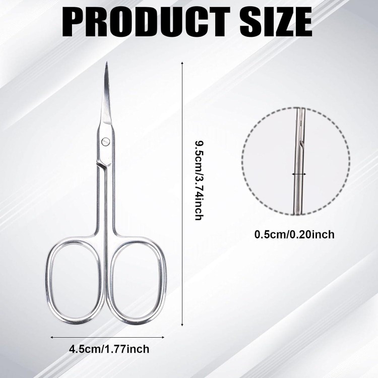 Cuticle Scissors Extra Fine Curved, Nail Scissors Extremely Slim Eyebrow Scissors Small Manicure Scissors