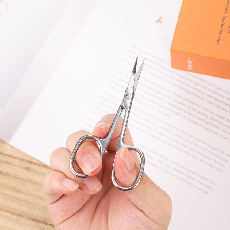 Cuticle Scissors Extra Fine Curved, Nail Scissors Extremely Slim Eyebrow Scissors Small Manicure Scissors