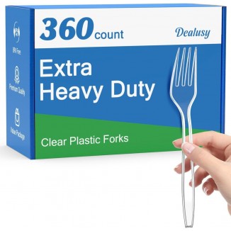 Heat Resistant, Solid and Durable Disposable Forks Bulk, Premium Plastic Forks heavy duty for Party Supply
