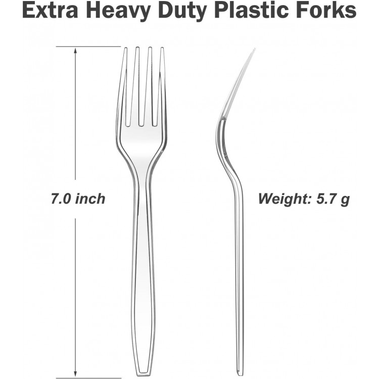 Heat Resistant, Solid and Durable Disposable Forks Bulk, Premium Plastic Forks heavy duty for Party Supply