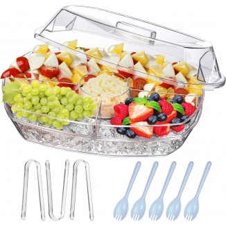 15 Inch Appetizer Serving Tray on Ice,Party Platters for Serving Food