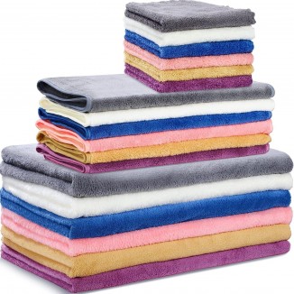 18 Pack Microfiber Bath Towels Set Bath Towels Hand Towels Washcloths Set