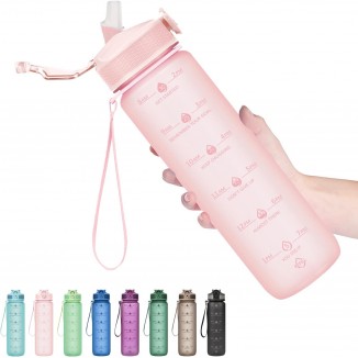 Hyeta 32oz Water Bottles with Straw - Stay Motivated and Hydrated with Convenient Times