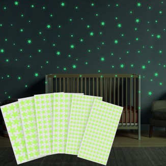 Glow In The Dark Stars Stickers For Ceiling, Wall Decor Ceiling Stars