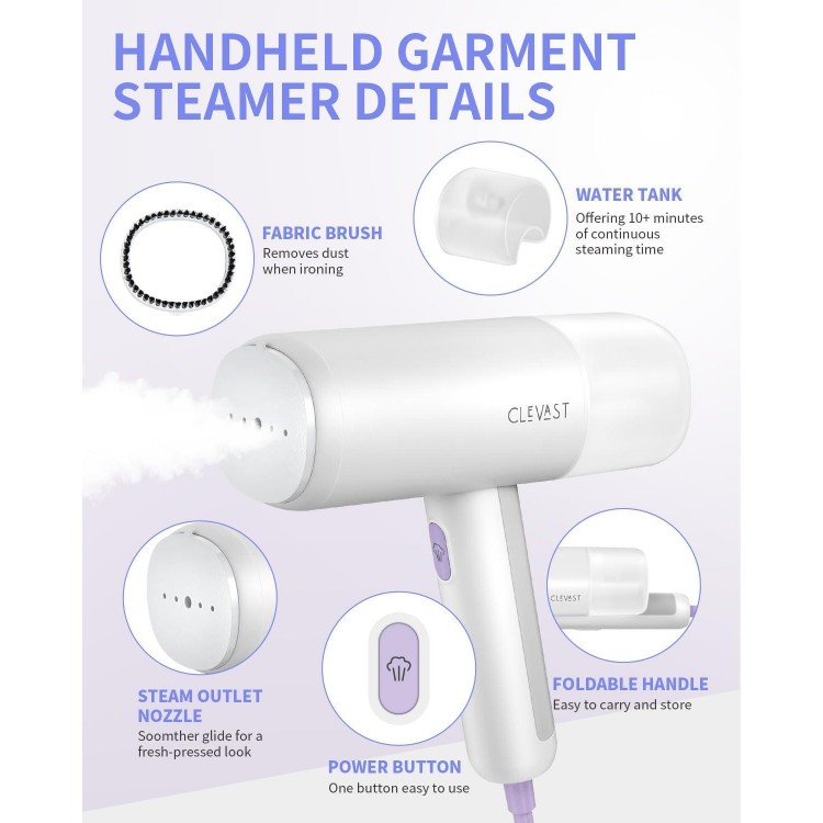 Handheld Steamer for Clothes,Foldable Travel Steamer with Portable Size