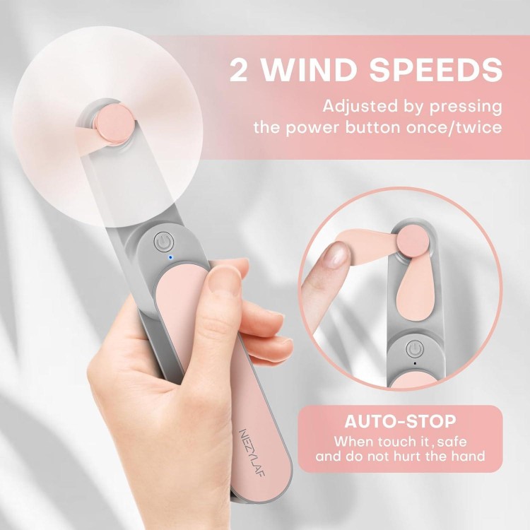 Handheld Mini Fan, 3 Speeds Rechargeable Travel Fan, Portable USB