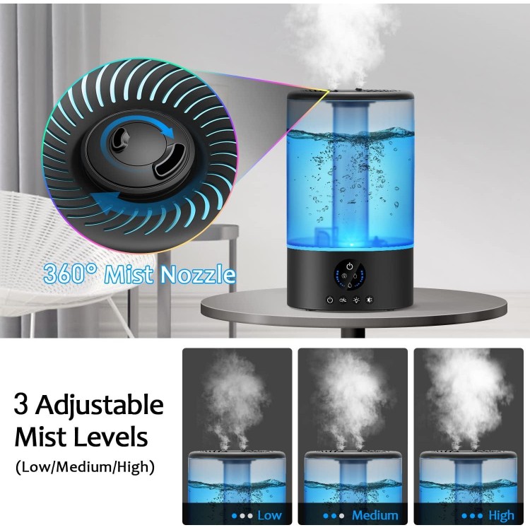 Cool Mist Humidifier, Ultrasonic Humidifiers For Bedroom Baby, Timer
