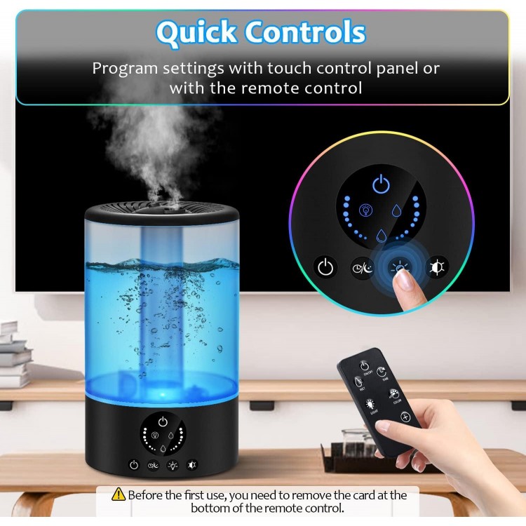 Cool Mist Humidifier, Ultrasonic Humidifiers For Bedroom Baby, Timer