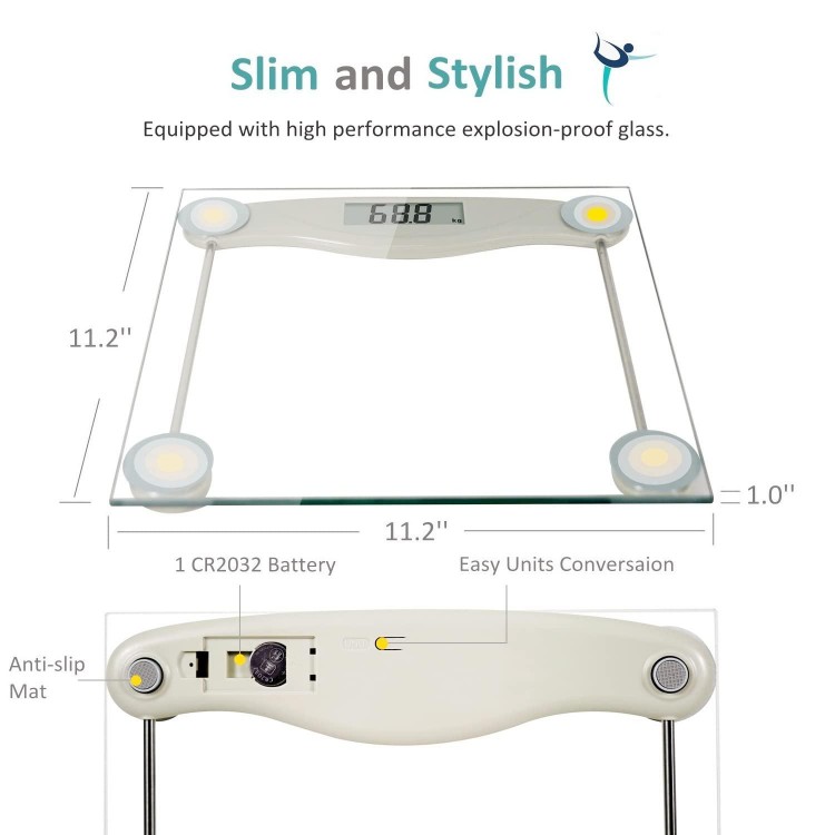 Digital Bathroom Scale for Body Weight, Precision Weighing Scale