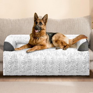 Faux Fur Dog Couch Bed for Large Dog, Waterproof Dog Bed for Couch